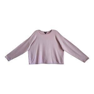 EILEEN FISHER Size M Top Dusty Rose Drop Shoulder Tencel Organic Cotton Bust 48"